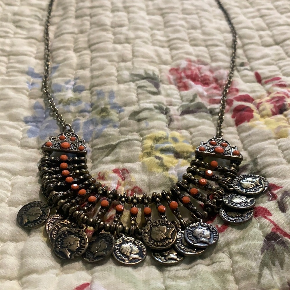gold vintage charm necklace